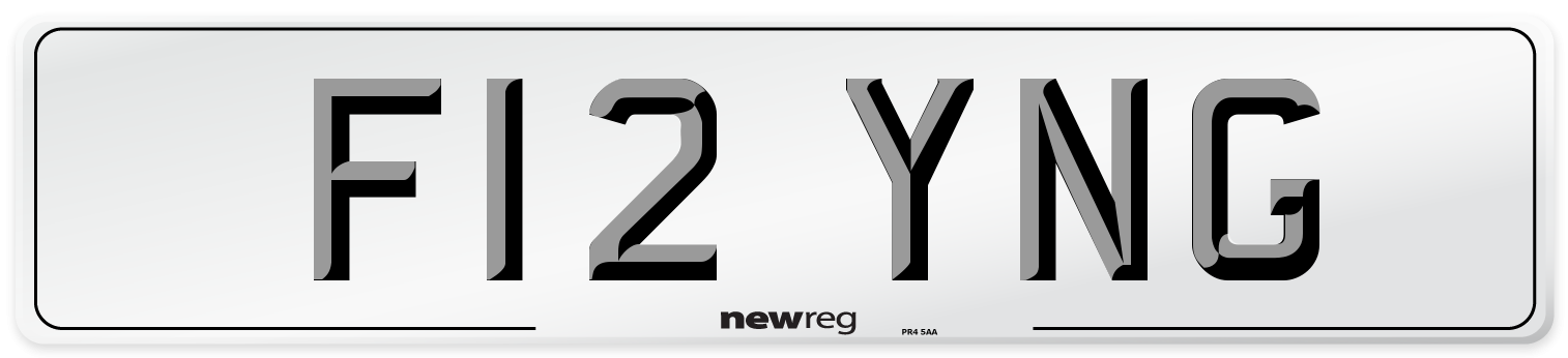 F12 YNG Number Plate from New Reg